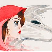 Caperucita Roja. Fine Arts, Creativit, and Children's Illustration project by Fátima Akkouche - 07.02.2019