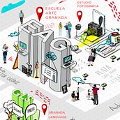 Distrito Creativo. Escuela Arte Granada. Un projet de Dessin, Design , Illustration traditionnelle et Illustration numérique de Carolina Jiménez Domínguez - 02.07.2019
