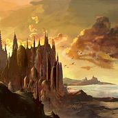 View of Imrryr. Un proyecto de Concept Art, Ilustración tradicional y Videojuegos de Marc Amodeo Palomar - 02.07.2019