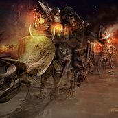 Mi Proyecto del curso: Matte Painting: creando mundos fotorrealistas - CARAVAN. Un proyecto de Concept Art de Gabriel Romero - 01.07.2019