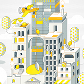 Ilustración corporativa con vitamina C: (Micromundo) Ciudad-Limón. Un progetto di Design e Illustrazione vettoriale di Eloi F Valle Urbina - 09.07.2019