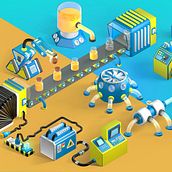 Atomic juice mini machine. 3D, 2D Animation, To, and Design project by johan andres florez gaviria - 07.19.2019