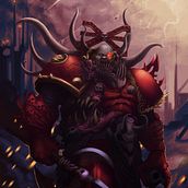 Campeón de Khorne. Un projet de Art conceptuel, Conception de personnages, Illustration traditionnelle et Illustration numérique de Ricardo López - 25.07.2019