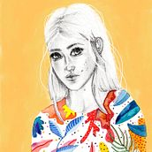 Mi Proyecto del curso: Retrato con lápiz, técnicas de color y Photoshop. Traditional illustration project by Macarena - 07.25.2019
