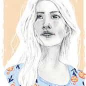 Mi Proyecto del curso: Retrato con lápiz, técnicas de color y Photoshop. Fine Arts, Pencil Drawing, Graphic Design, and Digital Illustration project by Andrea Lara - 07.29.2019