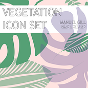 VEGETATION ICON SET. Concept Art, e Design gráfico projeto de Manuel Gill - 30.07.2019