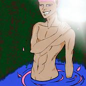 El chico del cerezo. Ilustração digital projeto de Ghanga - 02.08.2019