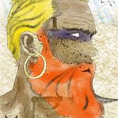 ORANGE PIRATE: Retrato ilustrado en acuarela. Watercolor Painting project by ANDRES SOLIS DELGADO - 08.04.2019