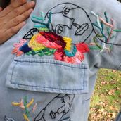 Pinturas y dibujos bordados en ropa. Embroider project by Katy Biele - 11.03.2018