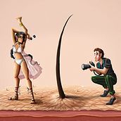 Por un pelo. Un projet de Direction artistique, Conception de personnages, Illustration traditionnelle, Illustration numérique , et Publicité de Stephany Mesa - 06.08.2019