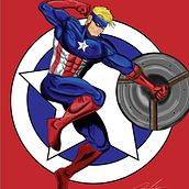 Proyecto del curso: Capitán América con traje altenativo.. Un proyecto de Cómic, Dibujo, Diseño, Diseño de personajes, Ilustración tradicional e Ilustración vectorial de Andrés De León - 07.08.2019