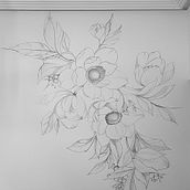 Flores en la pared. Een project van  Schetsen,  Interieurdecoratie,  Tekening y Tekening met potlood van Lucia Martin - 12.08.2019