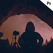Paisaje nocturno | Edición Photoshop. Creativit, Education, Photograph, Fine-Art Photograph, Digital Photograph, and Photo Retouching project by s dg - 08.20.2019