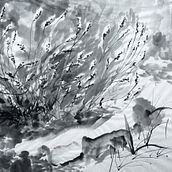 Lavanda según sumi-e. Painting project by Raimon Guarro i Nogués - 07.01.2019