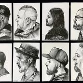 Los más buscados, grafito-papel, (serie mini retratos). Un progetto di Disegno a matita di José Maria Torrado Garcia - 23.08.2019