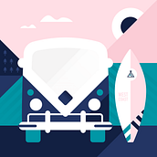 West Cost Roadtrip. Traditional illustration, Digital Illustration, and Vector Illustration project by Jokin Lopez - 08.23.2019