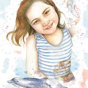 Retrato de veranos . Artes plásticas, Criatividade, Desenho, Desenho artístico, Desenho de retrato, Ilustração tradicional, Pintura, e Pintura em aquarela projeto de Maria Alba Herrero - 24.08.2019