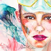 My 2° project in Illustrated Portrait in Watercolor course by Ana Santos. Artistic Drawing, Drawing, Portrait Drawing, and Watercolor Painting project by marty.goodman - 08.22.2019