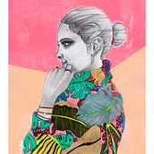 Mi Proyecto del curso: Retrato con lápiz, técnicas de acrílico y Photoshop. Digital Illustration, and Pattern Design project by María José Prado - 08.28.2019