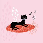 Jazz cat. Projekt z dziedziny Design, Trad, c, jna ilustracja, Ilustracja c i frowa użytkownika Carolina García Ávila - 17.01.2017