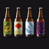 BANDIT BREWERY LABELS 2019-2020. Projekt z dziedziny Projektowanie graficzne, Trad, c, jna ilustracja, Projektowanie opakowań, Ilustracja c i frowa użytkownika Aurélien Vervaeke - 02.09.2020