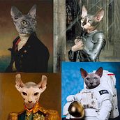 Gatos Sphynx por la historia. Projekt z dziedziny  Kolaż, Kreat, wność, Design, Fotografia c i frowa użytkownika Marcos Notivoli Cantero - 05.09.2019
