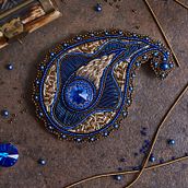 Broche bordado a mano Paisley. Arts, Crafts, Embroider, Jewelr, and Design project by Helena Krol - 09.05.2019