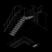 Representación de escalera de la Maison de Verre de Pierre Chareau. Architecture project by Emilmar Carrasquel - 09.06.2019