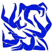 Blue dancers. Traditional illustration, and Digital Illustration project by Alejandra Ballesteros - 09.08.2019