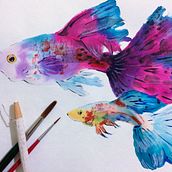 Mi Proyecto del curso: Técnicas experimentales de acuarela para principiantes . Un proyecto de Pintura a la acuarela de Ale Hernández - 17.09.2019
