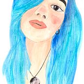 La chica azul. Traditional illustration project by Daniela Rod - 09.10.2019