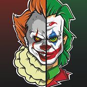The Joker Vs Pennywise. Projekt z dziedziny Grafika wektorowa użytkownika Sebastian Luis Quilla Bayona - 25.09.2019