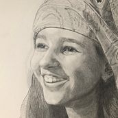 Mi proyecto: Niña con casaca, turbante y pluma. Projekt z dziedziny R i sunek ołówkiem użytkownika artnaszlo - 29.09.2019