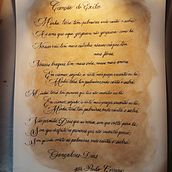 Poema Canção do Exílio de Gonçalves Dias sobre Canson 300m/g e fundo de borra de café  . % Paulo Carreira tarafından hazırlanan Kaligrafi projesi - 10.03.2019