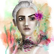 Mi Proyecto del curso: Retrato ilustrado en acuarela. Un projet de Aquarelle de Daniela Dit - 05.04.2020