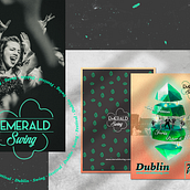 Branding e ilustración para Emerald Swing Festival. Un proyecto de Br, ing e Identidad, Collage, Creatividad, Dirección de arte, Diseño gráfico, Ilustración digital, Ilustración vectorial, Motion Graphics y Pattern Design de Nadia Beltran de Lubiano - 06.10.2019