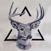 Venado en acuarela decoración de interiores.. Watercolor Painting project by Jobana Vazquez Jasso - 10.15.2019