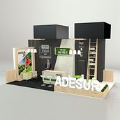 Adesur stand design Fruit Attraction 2018. 3D, Decoration, Art Direction, Interior Design, Furniture Design, Making, Graphic Design, and 3D Modeling project by Verónica Carrasco de Pablo - 10.23.2018