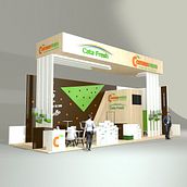 Catman Fresh & Cata Fresh stand design Fruit Attraction 2019. 3D, Decoration, Art Direction, Interior Design, Furniture Design, Making, Graphic Design, and 3D Modeling project by Verónica Carrasco de Pablo - 10.22.2019