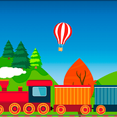 Animación SVG: Paisaje con tren. Animation, and Traditional illustration project by María José Salva Rez - 10.22.2019