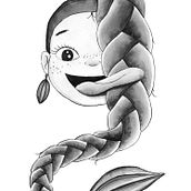 Tinta china - Chica con trenza. Traditional illustration project by Goretti Pérez - 10.27.2019