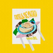 Tortilla de patata - cartel TFG (presentación videoclip) . Een project van Collage, Posterontwerp y Grafisch ontwerp van Bárbara López - 29.10.2019