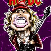 Caricatura de Angus Young. Drawing, Artistic Drawing, Traditional illustration, and Digital Illustration project by julianzubiaurre - 10.30.2019