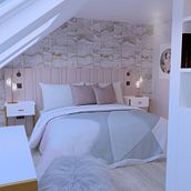Bedroom & Bathroom Interior Design. Un progetto di Interior design di Lila Guevara - 01.06.2017