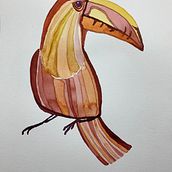 Acuarela, primeros ejercicios. Desenho projeto de Marta Benito - 01.11.2019