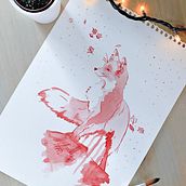 Ilustración a acuarela - Zorro. Fine Arts, Creativit, Artistic Drawing, Traditional illustration, and Watercolor Painting project by Nerea Calvo-Manzano Peña - 11.05.2019