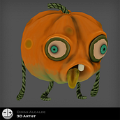 Pumpkim Zombie. 3D Animation, 3D Design, Sculpture, and 3D Modeling project by Dimas Alcalde - 10.30.2019