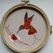 Oiseaux. El colibrí.. Embroider project by Marisa Merino - 11.07.2019