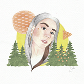 Mi Proyecto del curso: Retrato ilustrado en acuarela. Portrait Drawing, Digital Illustration, and Watercolor Painting project by selene_zarate_14 - 11.08.2019