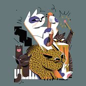 Cats' Band/ Banda de gatos. Children's Illustration project by Maryna Kizilova - 11.11.2019